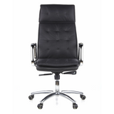 Black Professional Executive Chair VILLA 20 with quilted upholstery and five-caster base by hjh OFFICE – 360-degree view (front view 0°)