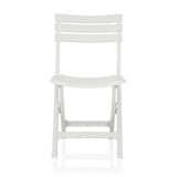 White Outdoor chair TRAVANO with a backrest consisting of three crossbars by hjh LIVING – 360-degree view (front view 0°)