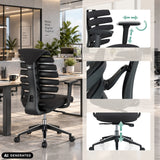 Adjustable armrests and gas spring of the ERGO LINE II Professional Office Chair in black by hjh OFFICE
