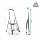 Dimensional drawing of the Folding Ladder SOLID I with a height of 93 cm and a load capacity of 150 kg by hjh OFFICE