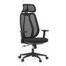 Professional Office Chair Filaro in black with mesh backrest, headrest and adjustable armrests by hjh OFFICE