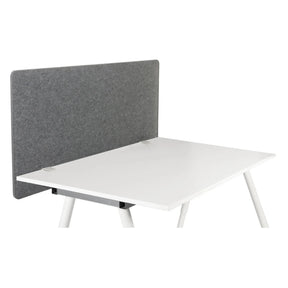 Grey rectangular table partition FLEXMIUT 3D on a white desk by hjh OFFICE