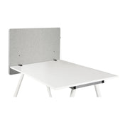 Light grey Table partition FLEXMIUT D SIDE on a white desk by hjh OFFICE