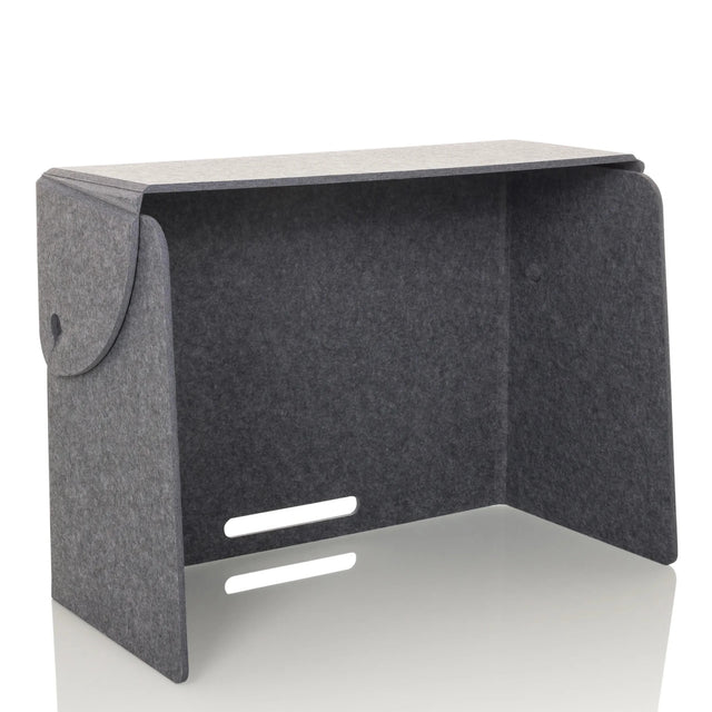 Grey felt table partition FLEXMIUT FOLD with an integrated cable feed by hjh OFFICE