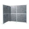Grey Partition wall Flexmiut Modul L with felt-like surface and silver aluminium frame by hjh OFFICE