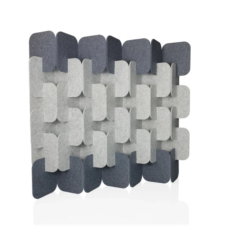 Partition walls FLEXMIUT PLUG in grey and light grey with a braided felt design by hjh OFFICE