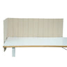 Beige table partition FLEXMIUT ROLL with vertical quilting on a white desk by hjh OFFICE