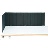 Dark grey Table partition FLEXMIUT ROLL with vertical quilting on a white tabletop by hjh OFFICE