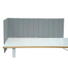 Light grey table partition FLEXMIUT ROLL with vertical stitching on a white desk by hjh OFFICE