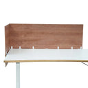 Brown wood-look Table partition FLEXMIUT ROLL W with white tabletop by hjh OFFICE