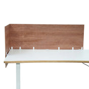 Brown wood-look Table partition FLEXMIUT ROLL W with white tabletop by hjh OFFICE