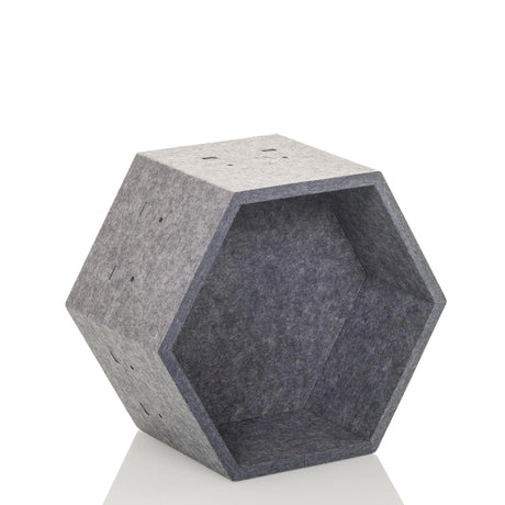 Grey hexagonal Partition wall FLEXMIUT STORE S made of felt by hjh OFFICE