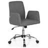 Home Office Chair FLOW with grey fabric cover and glossy star base on castors by hjh OFFICE