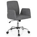 Home Office Chair FLOW with grey fabric cover and glossy star base on castors by hjh OFFICE