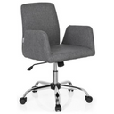 Home Office Chair FLOW with grey fabric cover and glossy star base on castors by hjh OFFICE
