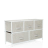 Grey Chest of drawers FOLDAR with six fabric drawers and a white frame by hjh LIVING
