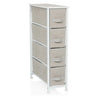 Grey Chest of drawers FOLDRESS S with four fabric drawers and white frame by hjh LIVING