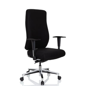 Black Professional Office Chair FORCOM with armrests and glossy base by hjh OFFICE