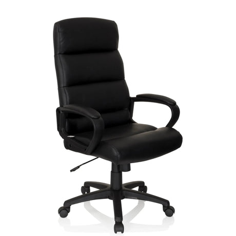 Black Professional Executive Chair FUTURA 100 with faux leather upholstery, armrests and caster base by hjh OFFICE