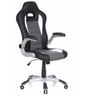 Gaming chair GAME SPORT in black, grey and white with bucket seat and silver base by hjh OFFICE