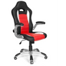 Gaming chair GAME SPORT in black and red with silver armrests and caster base by hjh OFFICE