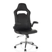 Black Gaming chair GAME SPORT PRO with faux leather cover and chromed base by MyBuero