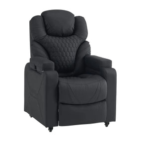 Black faux leather Lounge Chair Game Sport RX with honeycomb stitching and castors by hjh OFFICE
