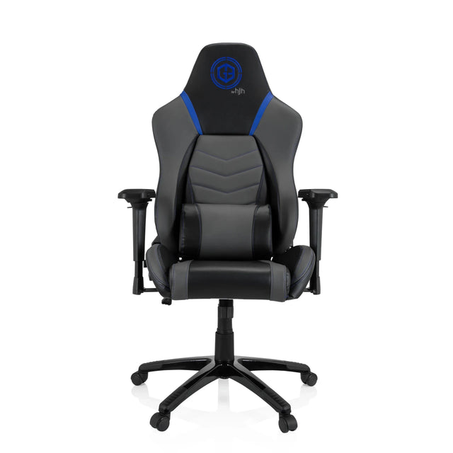 Gaming chair GAMEBREAKER POLARYS I in grey and blue with blue accents and castors by hjh OFFICE
