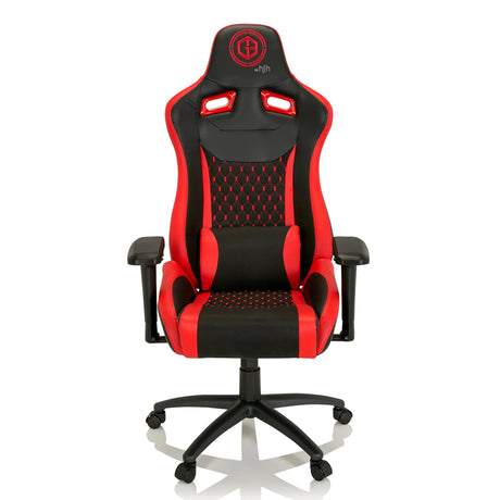 Gaming chair GAMEBREAKER SX 04 in black-red with quilted cover and lumbar cushion by hjh OFFICE