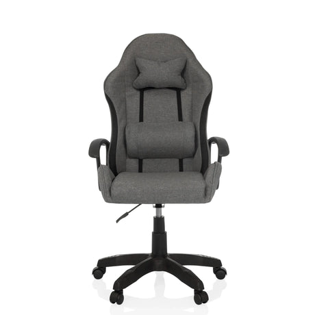 Gaming chair GAMEBREAKER W01 in grey and black with neck and lumbar cushions by MyBuero