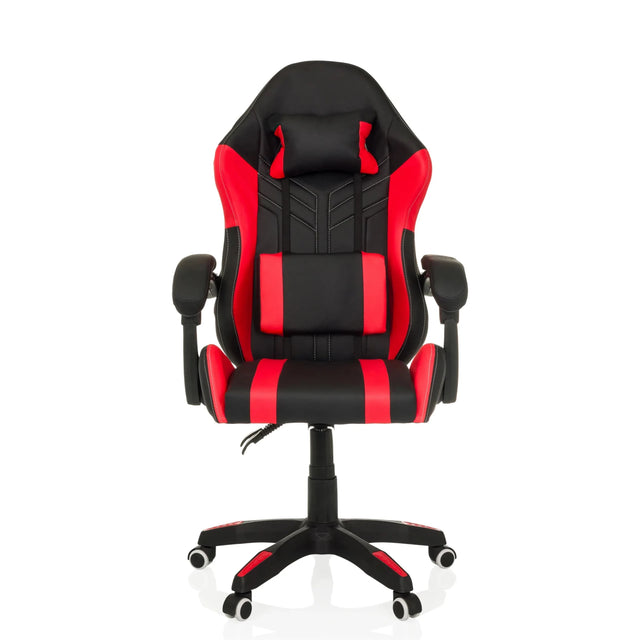 Gaming chair GAMEBREAKER W02 in black-red with neck support and armrests by MyBuero