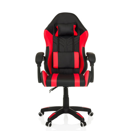 Gaming chair GAMEBREAKER W02 in black-red with neck support and armrests by MyBuero