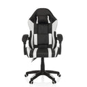 Gaming chair GAMEBREAKER W02 in black-white with neck and lumbar pillows and castors by MyBuero