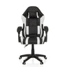 Gaming chair GAMEBREAKER W02 in black-white with neck and lumbar pillows and castors by MyBuero