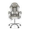 Gaming chair GAMEBREAKER W03 in grey-white with neck and lumbar cushions and a silver base by MyBuero