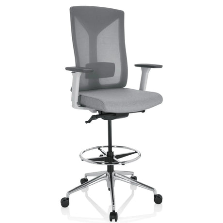 Grey Counter chair HALIFAX WORK with mesh back, footring and castor base by hjh OFFICE