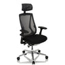 High End Office Chair INSPERO in black with mesh backrest, headrest and chrome base by hjh OFFICE