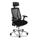 High End Office Chair INSPERO in black with mesh backrest, headrest and chrome base by hjh OFFICE