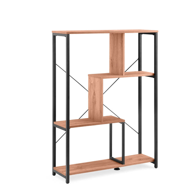 Shelf Kalag Eco with black metal struts and oak-look shelves by hjh LIVING