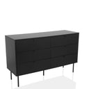 Black Sideboard KARBY S with ribbed fronts and six drawers by hjh LIVING
