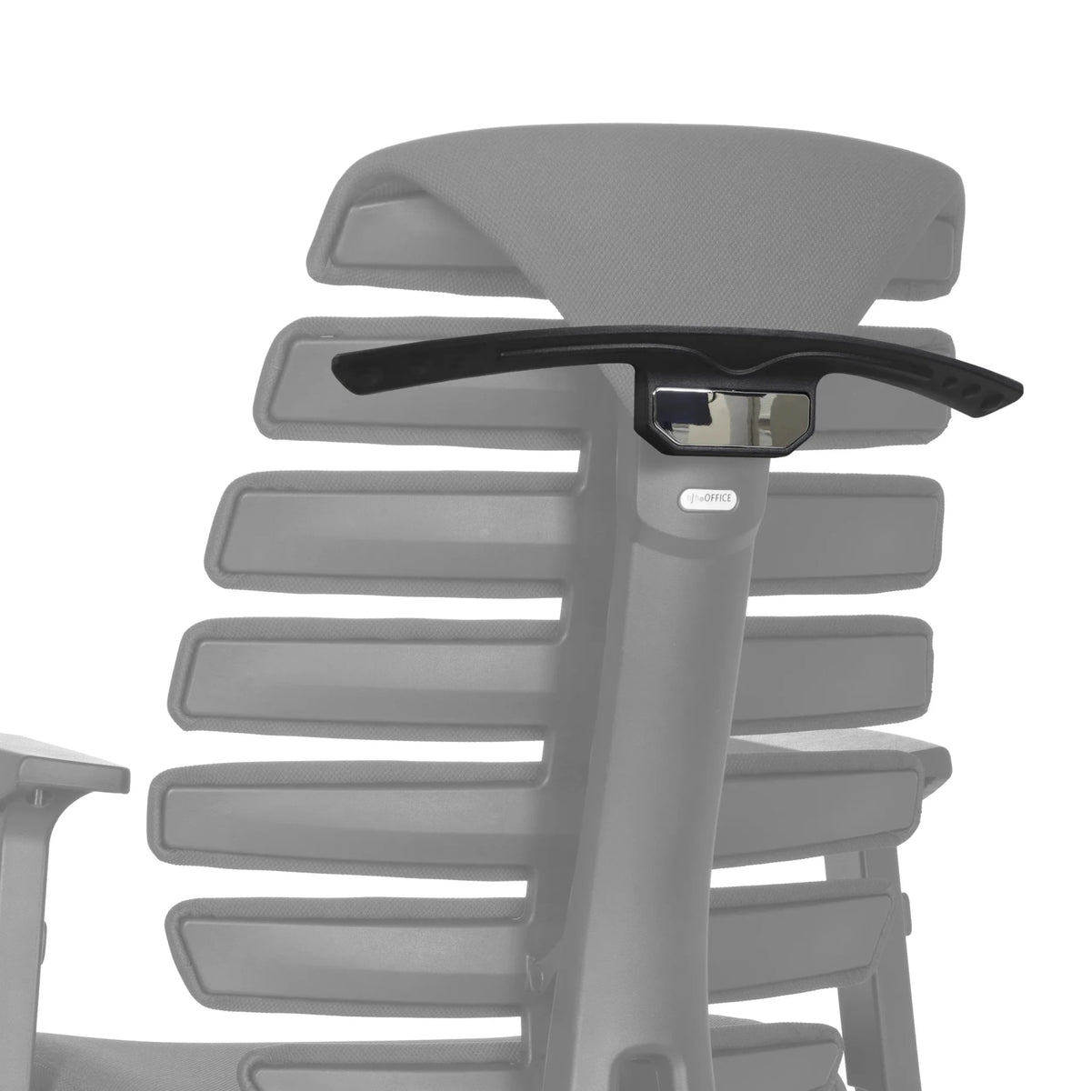 Black KB ERGO LINE hanger on the backrest of a grey office chair by hjh OFFICE