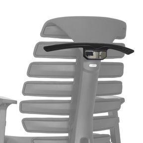 Black KB ERGO LINE hanger on the backrest of a grey office chair by hjh OFFICE