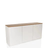 Sideboard KELO S in white with an oak-coloured top and three doors by hjh LIVING