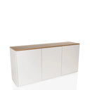 Sideboard KELO S in white with an oak-coloured top and three doors by hjh LIVING