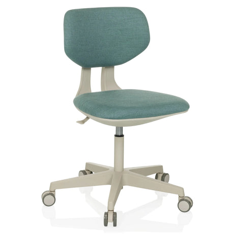 Blue Swivel Chair – Children KID CLASSIC with beige frame and five castors by hjh OFFICE