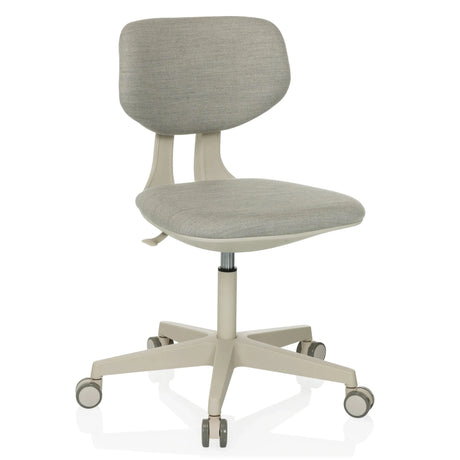 Grey Swivel Chair – Children KID CLASSIC with fabric cover and five castors by hjh OFFICE