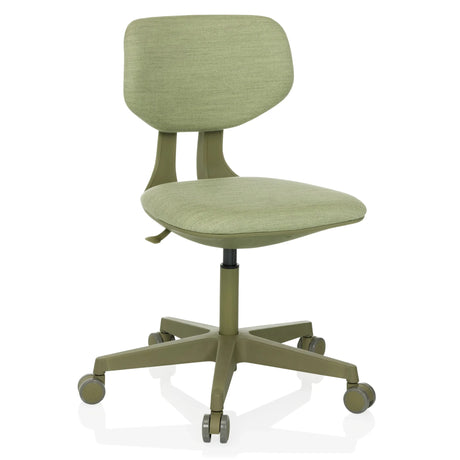 Green Swivel Chair – Children KID COLORE with fabric cover and five castors by hjh OFFICE