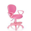 Pink Swivel Chair – Children KID COLOUR with armrests and caster base by hjh OFFICE