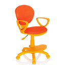 Orange Swivel Chair – Children KID COLOUR with mesh backrest, armrests and footrest by hjh OFFICE