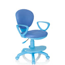 Blue Swivel Chair – Children KID COLOUR with mesh cover, armrests and foot ring by hjh OFFICE